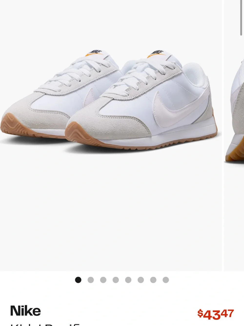Nike Kids White and Gum Classic Sneakers